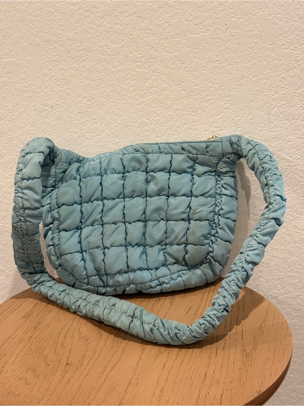 Urban Expressions Quilted Aqua Shoulder Bag